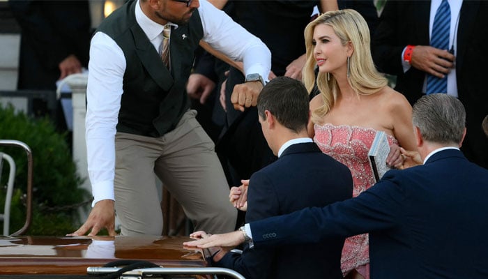US businessman Jared Kushner and his wife Ivanka Trump leave the St Regis Hotel on the wedding day of Amazon founder Jeff Bezos with Lauren Sanchez, in Venice on June 27, 2025. — AFP
