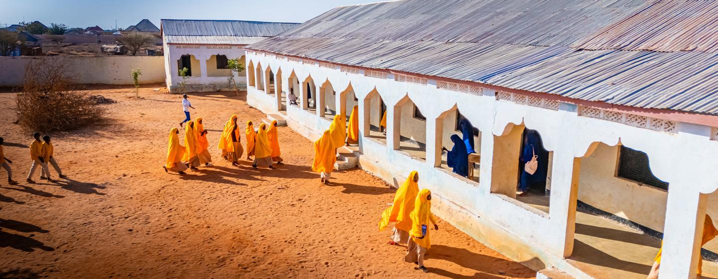 A new primary school was built in Farjano financed by IOM's Co-Funding System.