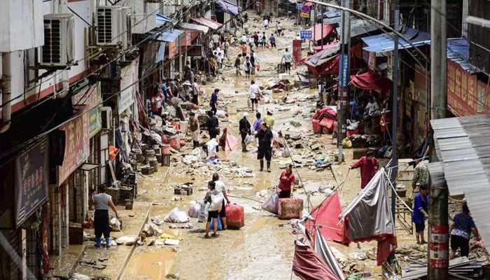 Flood-affected area in Congjiang, in southwestern Chinas Guizhou province on June 25, 2025. — AFP