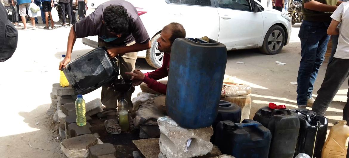 Fuel vendors sell their products at sharply inflated prices, with a litre of fuel reaching around 100 shekels.