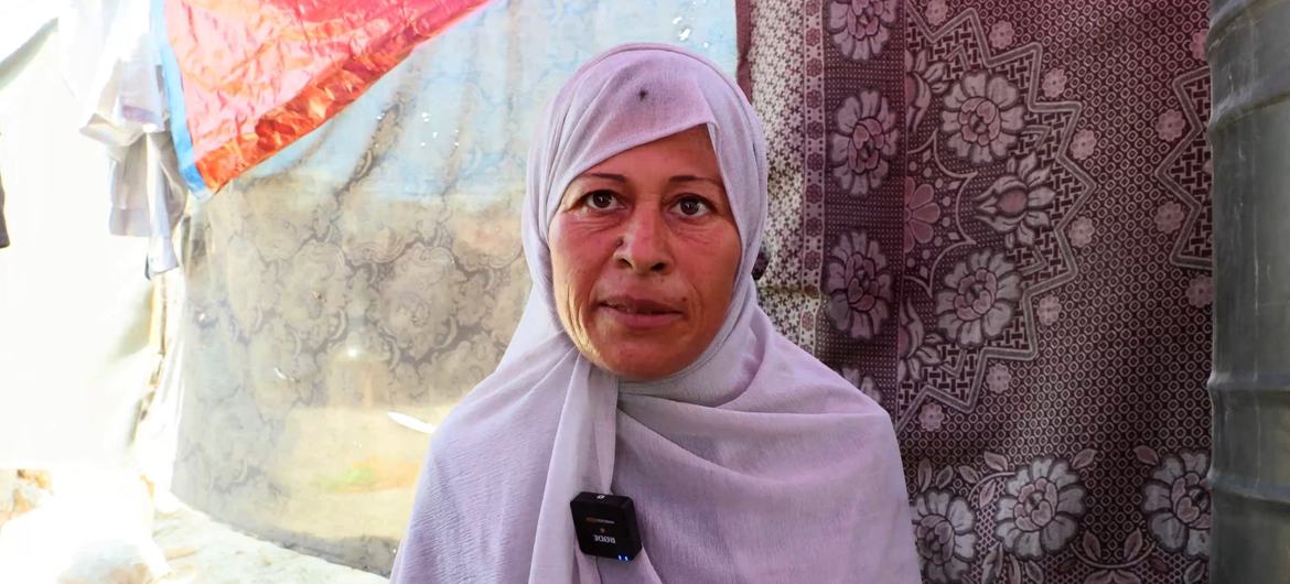 Hiyam Zayed is displaced from Beit Lahia in the northern Gaza Strip.