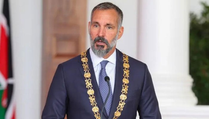 Prince Rahim Aga Khan V speaks during a ceremony on August 26 2025. — AKDN website