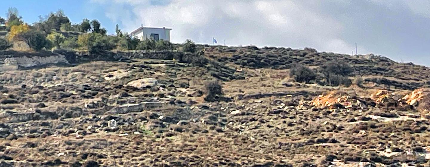 Settlers installed a caravan on a Palestinian family's land in Khalet Al Luza, West Bank.