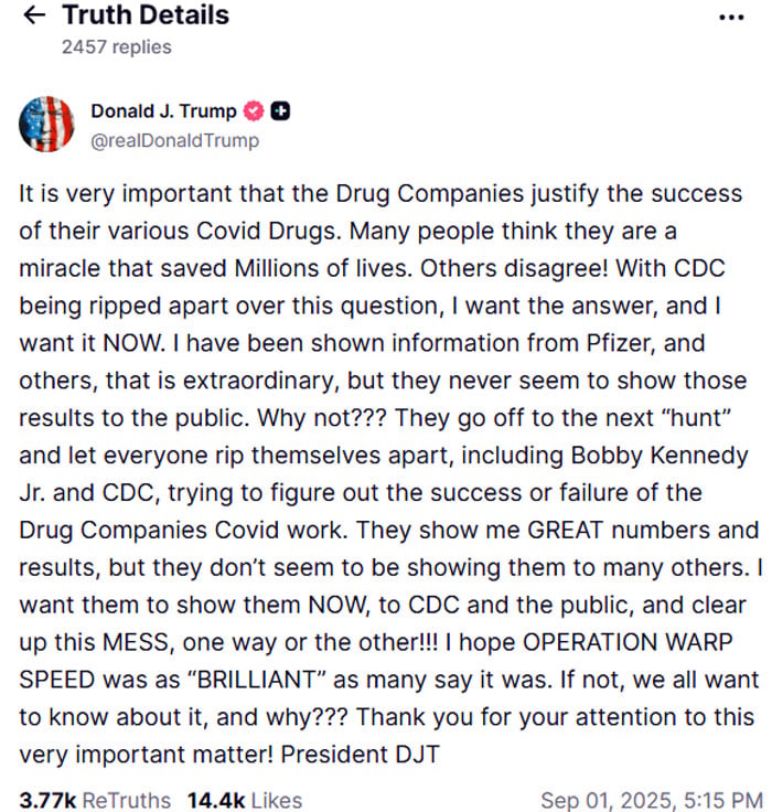 Trump presses pharma firms for proof on Covid drugs effectiveness