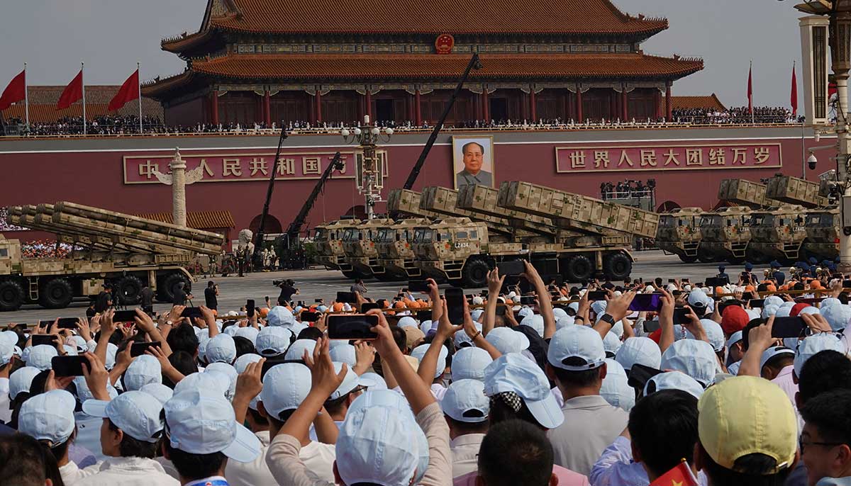 The air and missile defense group vehicles parade during a military parade to mark the 80th anniversary of the end of World War II, in Beijing, China, September 3, 2025. — Reuters