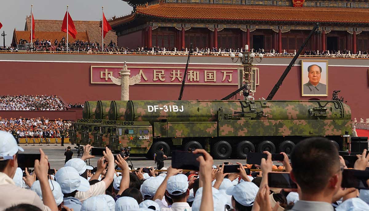 Strategic strike group displays DF-31BJ intercontinental missile during a military parade to mark the 80th anniversary of the end of World War II, in Beijing, China, September 3, 2025. — Reuters