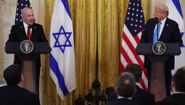 US President Donald Trump and Israeli Prime Minister Benjamin Netanyahu hold a joint press conference in the East Room at the White House in Washington, US, February 4, 2025. — Reuters
