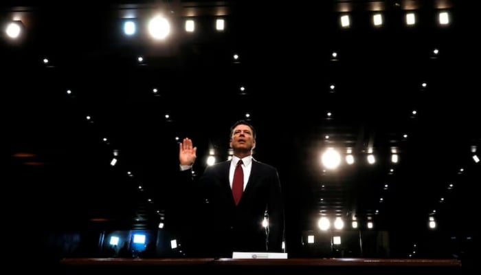 Former FBI Director James Comey is sworn in prior to testifying before a Senate Intelligence Committee hearing on Russias alleged interference in the 2016 US presidential election on Capitol Hill in Washington, US, June 8, 2017. — Reuters