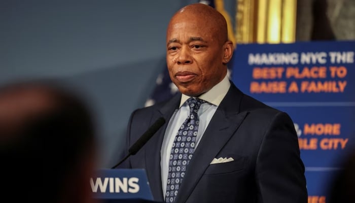 New York City Mayor Eric Adams speaks during a press conference at City Hall in Manhattan in New York City, US, March 24, 2025. — Reuters