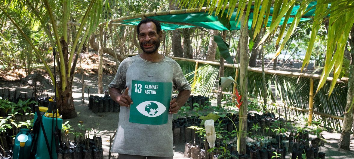 Local conservationist Alfred Masul is replanting mangrove trees in Papua New Guinea to build resilience against climate change.