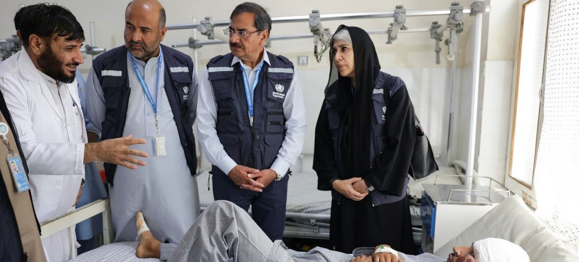 On September 2, 2025, Dr. Abdul Mateen Sahak and his WHO team visited the regional hospital of Asadabad, in Kunar Province, to monitor emergency healthcare services for people affected by the earthquake.