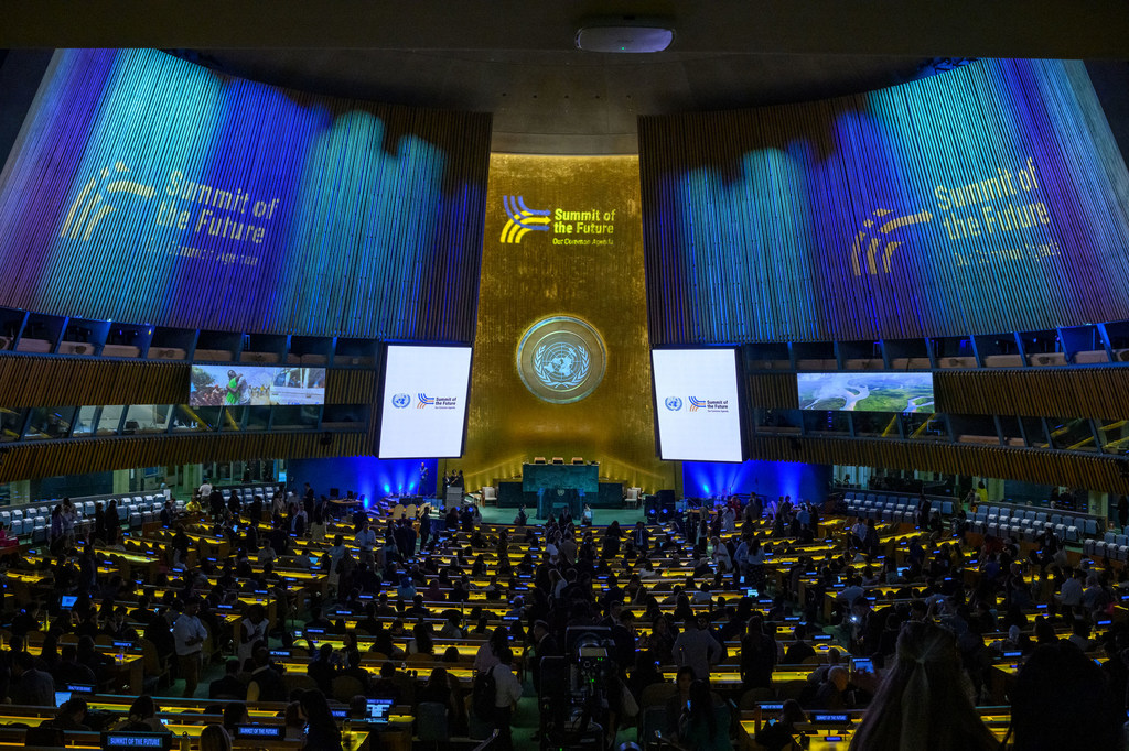 Participants gather for the opening of the Summit of the Future, with Youth Lead for the Future as the opening Action Day theme.
