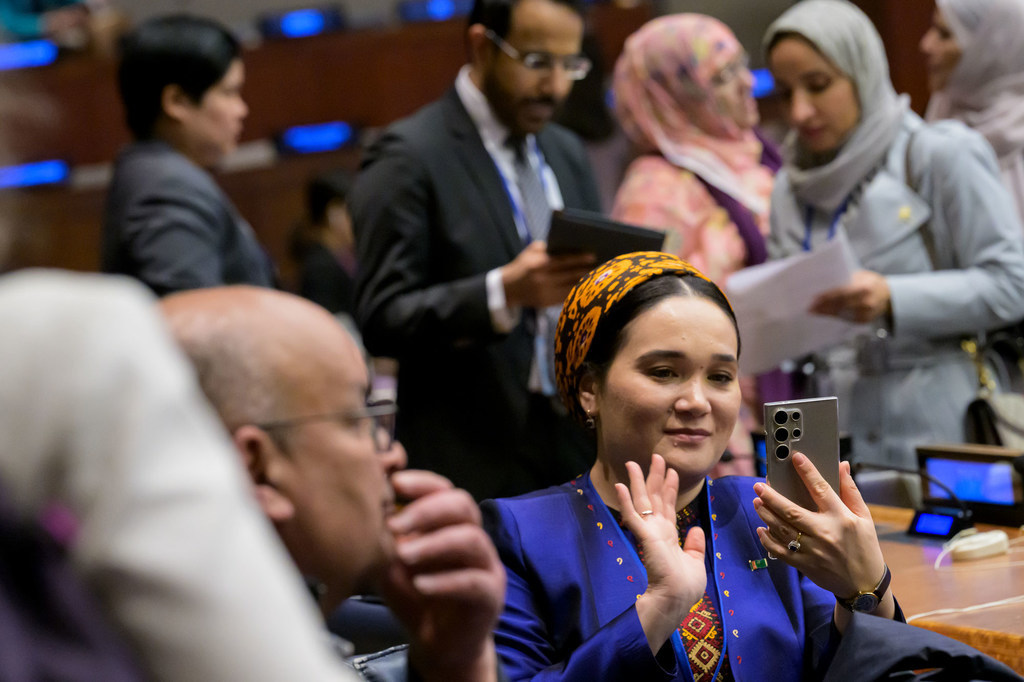 Participants attend the Commission on the Status of Women.