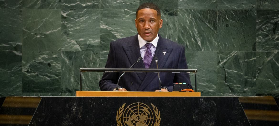 President Duma Gideon Boko of Botswana addresses the general debate of the General Assembly’s 80th session.