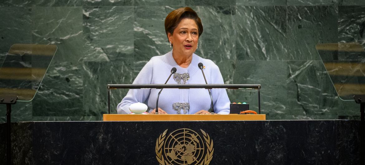 Prime Minister Kamla Persad-Bissessar of Trinidad and Tobago addresses the general debate of the General Assembly’s 80th session.