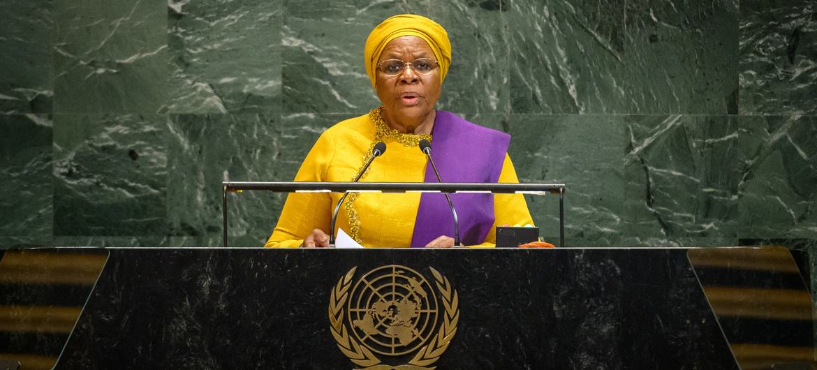 President Netumbo Nandi-Ndaitwah of Namibia addresses the general debate of the General Assembly’s eightieth session.