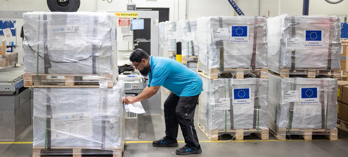 Life-saving supplies are being packed and shipped from the UNICEF Global Supply Hub in Copenhagen in Denmark to support the emergency response to the Afghanistan earthquake.
