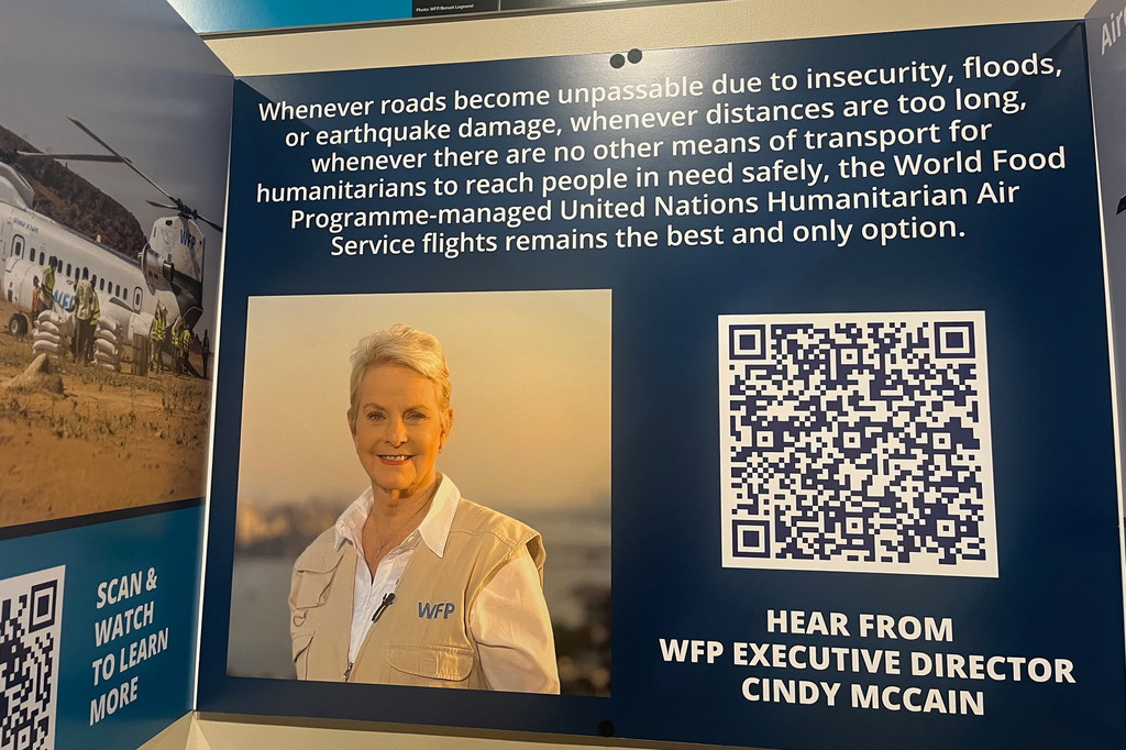 UN Humanitarian Air Service (UNHAS) pop-up exhibit at the UN Headquarters during the General Assembly's high-level week.