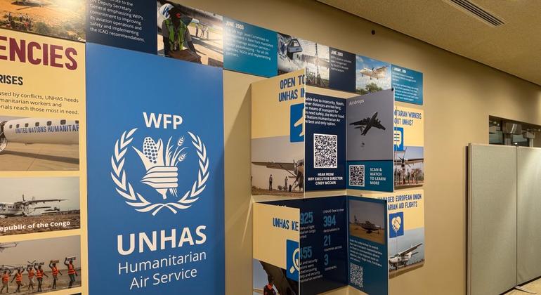 UN Humanitarian Air Service (UNHAS) pop-up exhibit at the UN Headquarters during the General Assembly's high-level week.