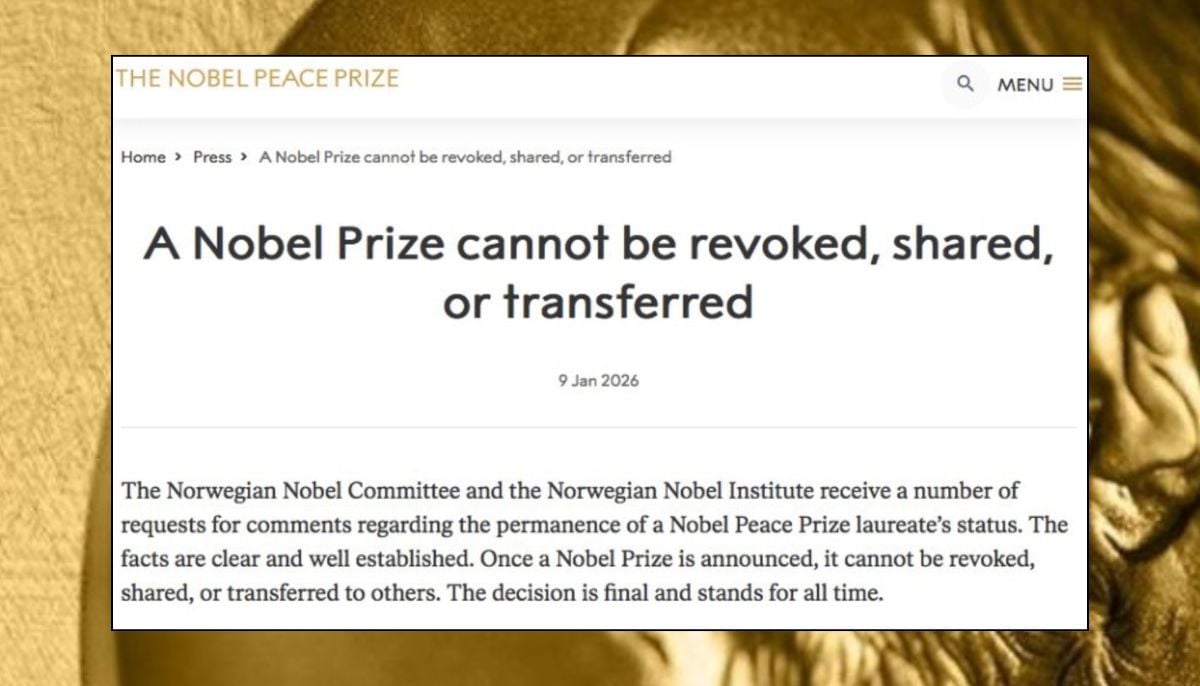 Nobel Peace institute issues new statement after Machado presented her Nobel Peace Award to U.S. President Donald Trump
