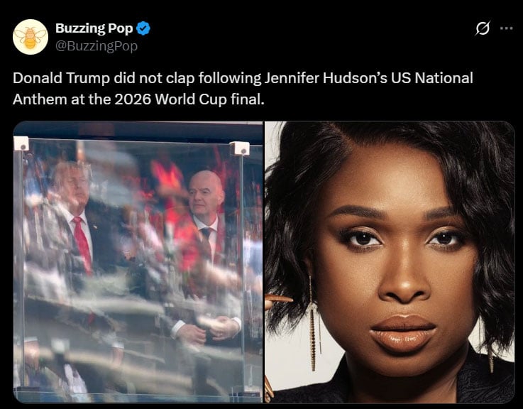 Did Donald Trump really not clap at end of Jennifer Hudsons national anthem performance?