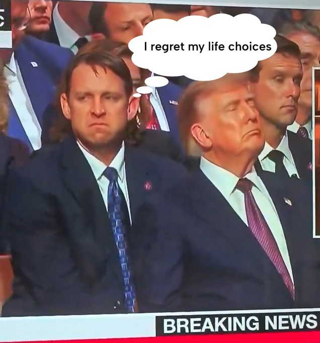 Lindsey Grahams funeral: Mans reaction to Trump shifting in his seat goes viral